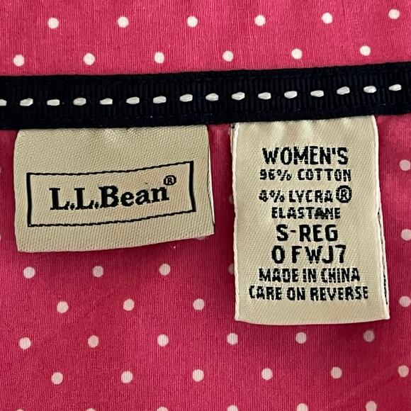 LL Bean Small pink polka dot top long sleeved shirt, button up, 3 pos. sleeves - Picture 8 of 10